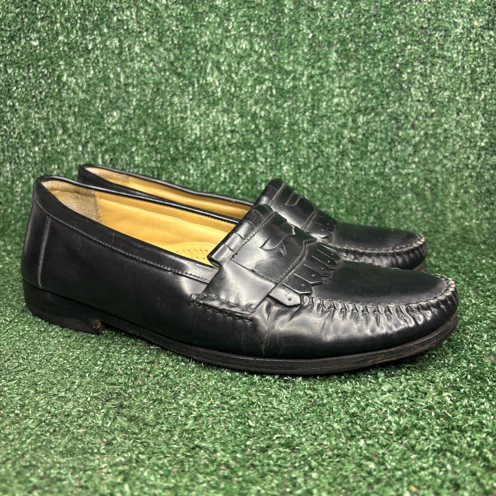 G.H. Bass Weejuns Kiltie Leather Classic Loafers Black Mens Shoes Size 10.5 D